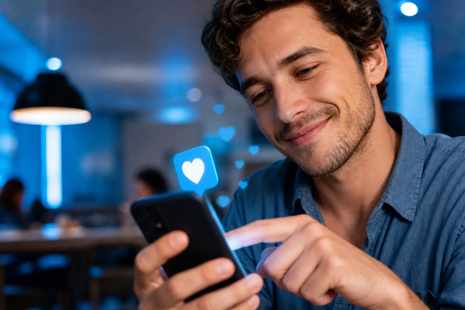 Person viewing Instagram on smartphone with vibrant social feed