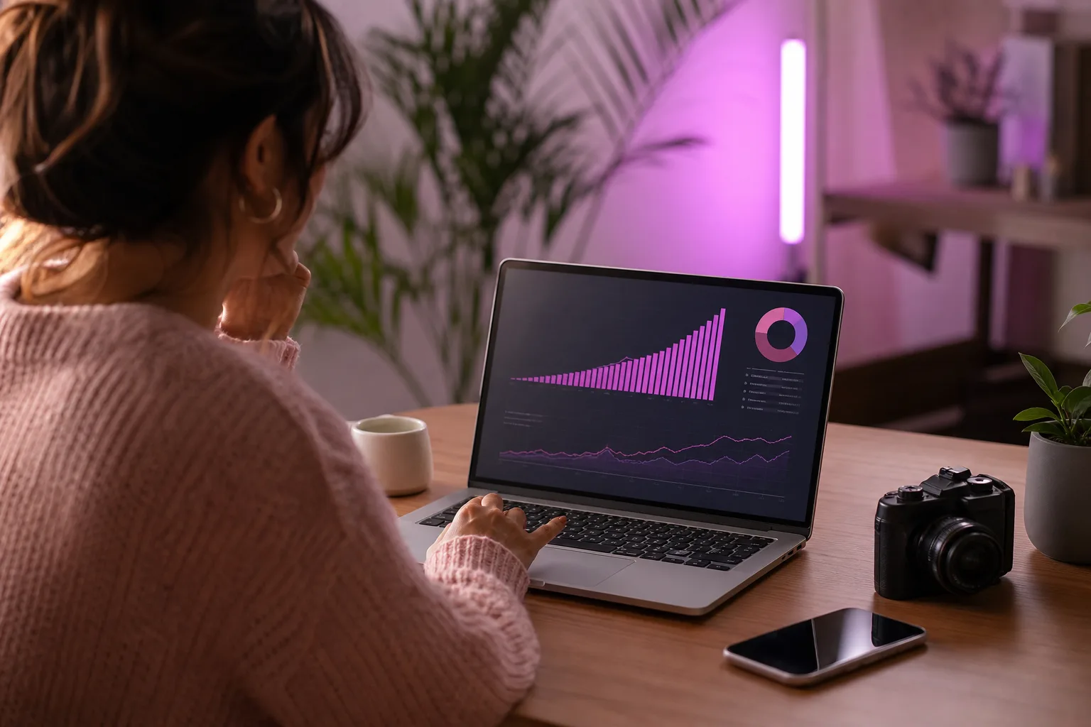 Person viewing TikTok on smartphone with vibrant social feed