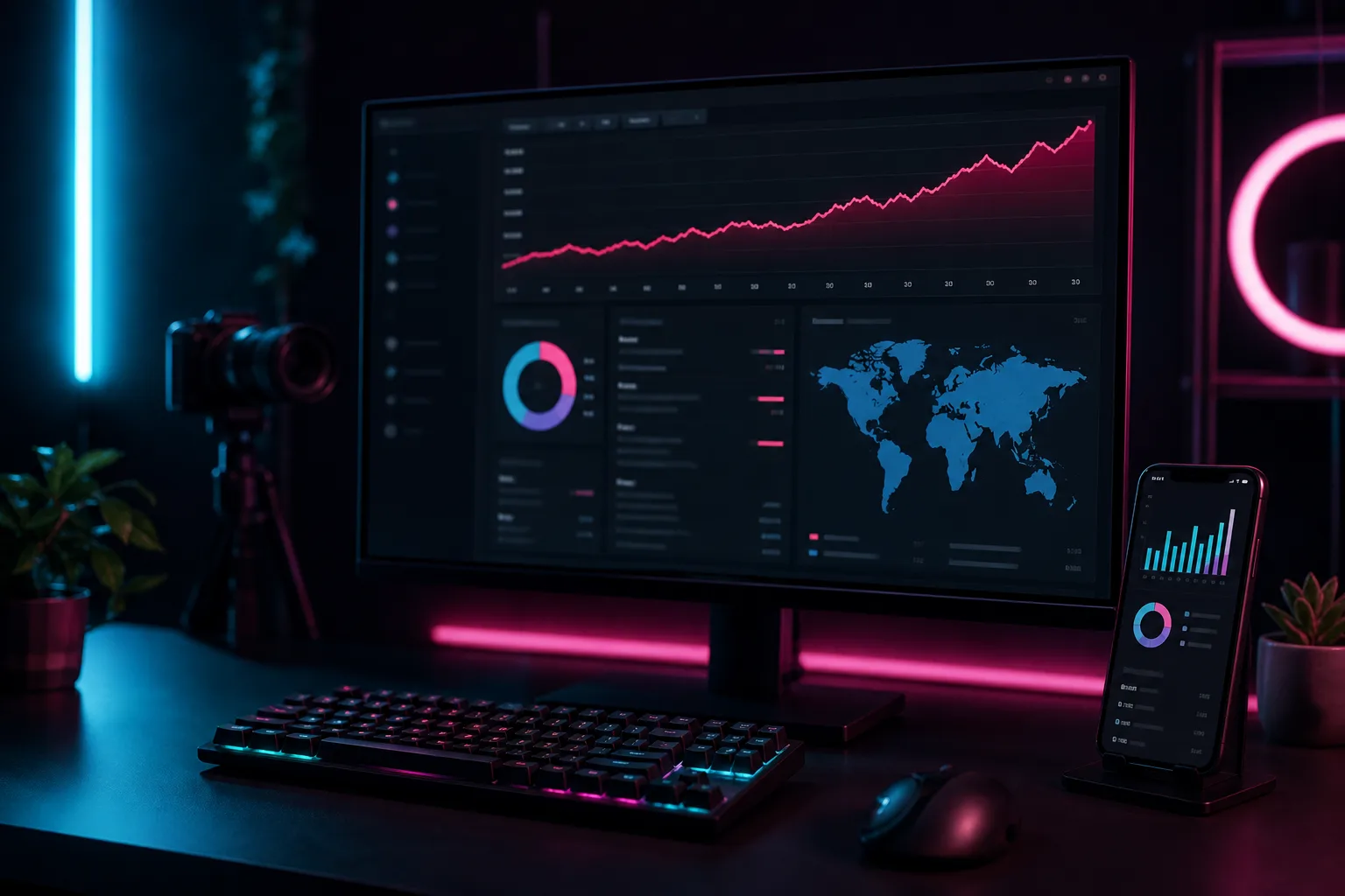 Analytics dashboard showing audience growth trends
