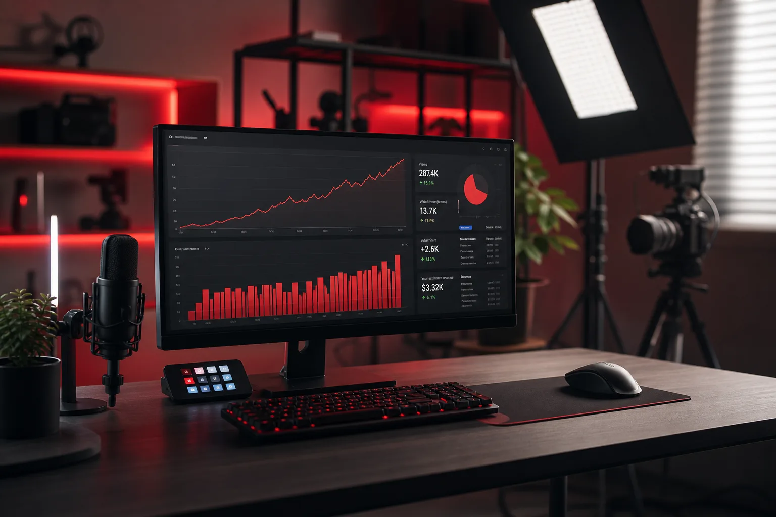 Analytics dashboard showing audience growth trends